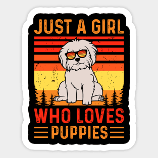 Just A Girl Who Loves Puppies T shirt For Women T-Shirt Sticker